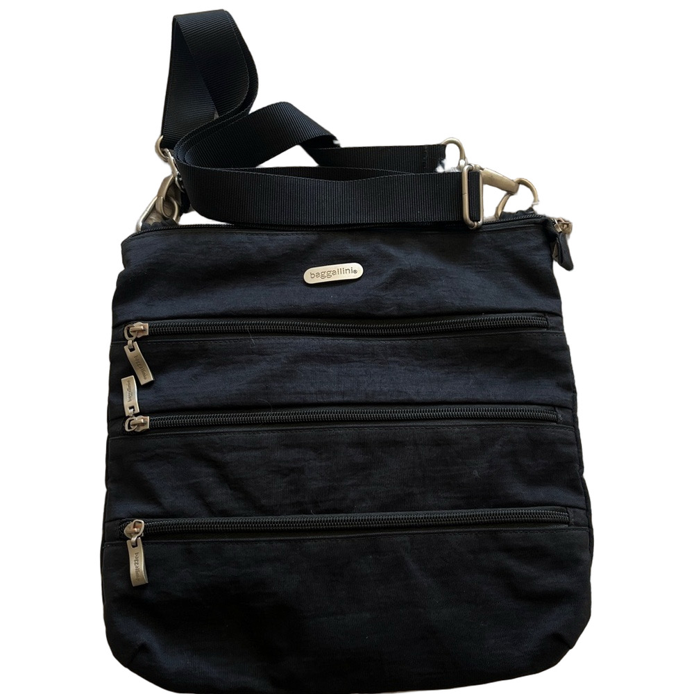 Baggallini Big Zipper Travel Crossbody Bag Lightweight 1lb Tote Purse 11"x11"